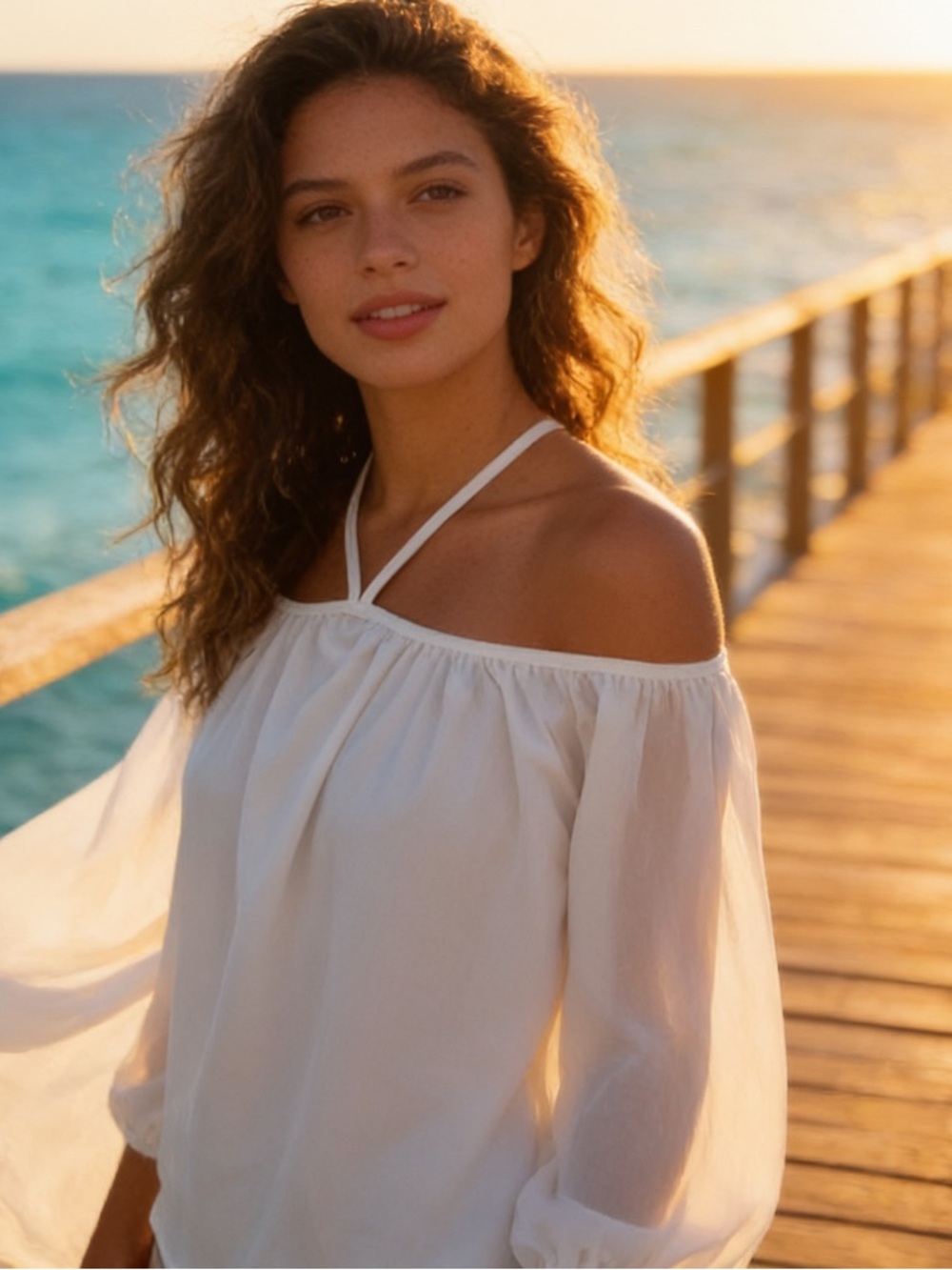 NWT - white off the shoulder long sleeve blouse